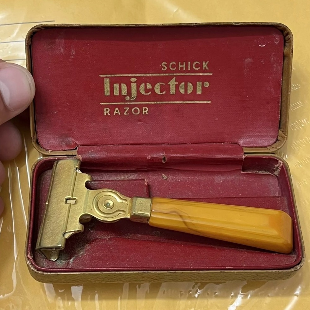 Vintage Schick Injector Safety Razor Bakelite With Original Case Dated  1939